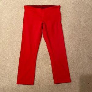 Red cropped red leggings perfect condition.